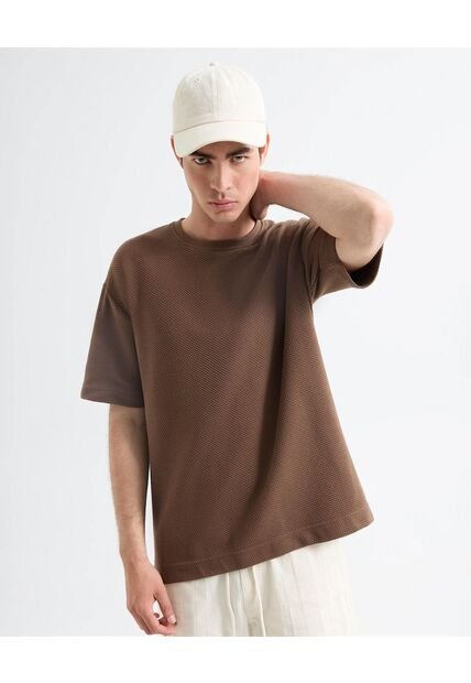 Camiseta Para Hombre Manga Corta Color Cafe Oscuro Marca Seven Seven #45092635