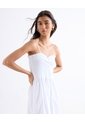 Vestido Midi Con Nido De Abeja  Para Mujer Blanco Seven Seven de Seven Seven