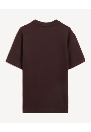 Camiseta Silueta Ajustada Textura Rib  Para Hombre Café Seven Seven