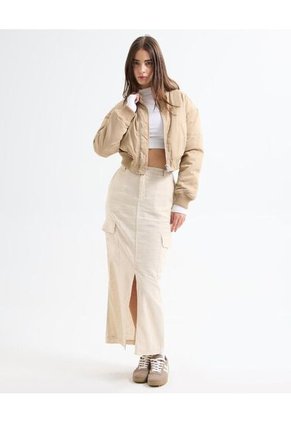 Chaqueta Para Mujer Bomber Color Camel Marca Seven Seven #28080961