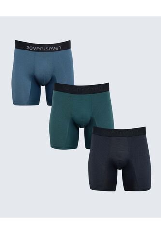 Pack X 3 Bóxer En Microfibra Estampado X3 Para Hombre Azul Seven Seven Seven Seven
