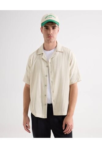 Camisa Para Hombre Manga Corta Sin Bolsillo Cuello Resort Color Marfil Marca Seven Seven #45012168 Seven Seven