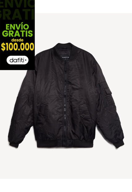 Chaqueta  Para Hombre Bomber Color Negro Marca Seven Seven #45080493