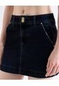 Falda Mini En Denim Oscuro  Para Mujer Negro Seven Seven de Seven Seven
