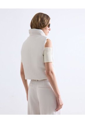 Chaleco  Para Mujer Plano Color Marfil Marca Seven Seven #28250156