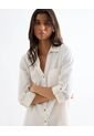 Blusa Camisera Holgada  Para Mujer Marfil Seven Seven de Seven Seven
