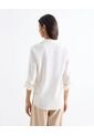 Blusa Camisera Holgada  Para Mujer Marfil Seven Seven de Seven Seven
