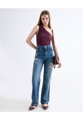 Camiseta  Para Mujer Straple Color Vino Marca Seven Seven #28096589