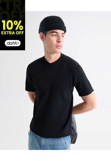 Camiseta Para Hombre Manga Corta Cuello Redondo Color Negro Marca Seven Seven #45092692
