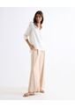 Blusa Camisera Holgada  Para Mujer Marfil Seven Seven de Seven Seven