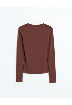 Camiseta  Para Mujer Manga Larga Cuello Redondo Color Café Marca Seven Seven #28096569