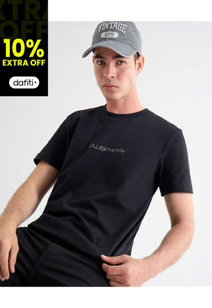 Camiseta Para Hombre Manga Corta Cuello Redondo Color Negro Marca Seven Seven #45092663