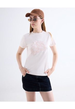 Camiseta  Para Mujer Manga Corta Cuello Redondo Color Rosa Marca Seven Seven #28096540