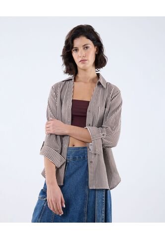 Blusa Para Mujer Manga Larga Color Cafe  Marca Seven Seven #28123982 Seven Seven