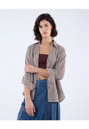 Blusa Para Mujer Manga Larga Color Cafe  Marca Seven Seven #28123982