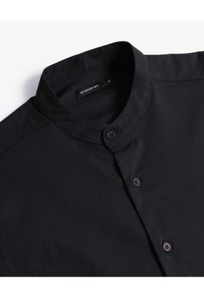 Camisa  Para Hombre Manga Larga Sin Bolsillo Cuello Neru Color Negro Marca Seven Seven #45012219