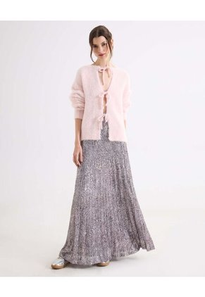 Falda  Para Mujer Medio Color Plata Marca Seven Seven #28140981