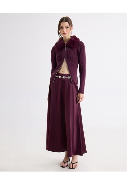 Falda  Para Mujer Largo Color Vino Marca Seven Seven #28140974