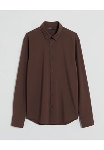 Camisa  Para Hombre Manga Larga Sin Bolsillo Cuello Casual M Color Café Marca Seven Seven #45012217 Seven Seven