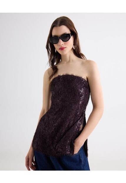 Blusa  Para Mujer Manga Sisa Color Negro Marca Seven Seven #28124141