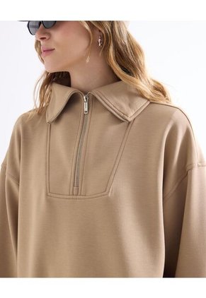 Buzo  Para Mujer Hoodie Color Camel Marca Seven Seven #28060465