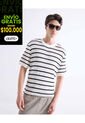 Camiseta Tejida Con Textura  Para Hombre Marfil Seven Seven de Seven Seven