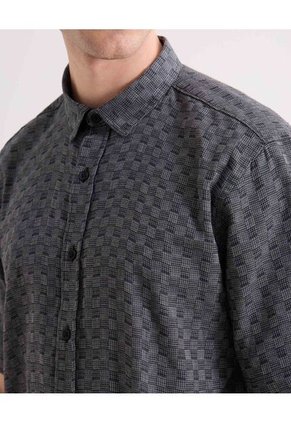 Camisa Para Hombre Manga Corta Sin Bolsillo Cuello Casual M Color Gris Marca Seven Seven #45012169