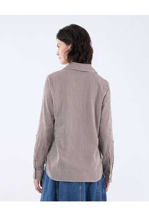 Blusa Para Mujer Manga Larga Color Cafe  Marca Seven Seven #28123982