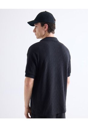 Polo  Para Hombre Cuello Tejido Sin Bolsillo Color Negro Marca Seven Seven #45110962