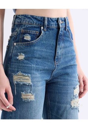 Jean  Para Mujer Straight Color Azul Marca Seven Seven #28160974