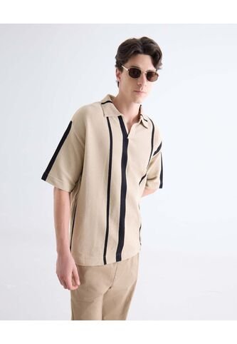 Camiseta  Para Hombre Manga Corta Cuello Redondo Color Crema Marca Seven Seven #45092859 Seven Seven