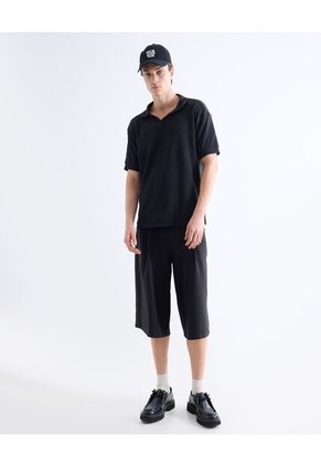 Polo  Para Hombre Cuello Tejido Sin Bolsillo Color Negro Marca Seven Seven #45110962