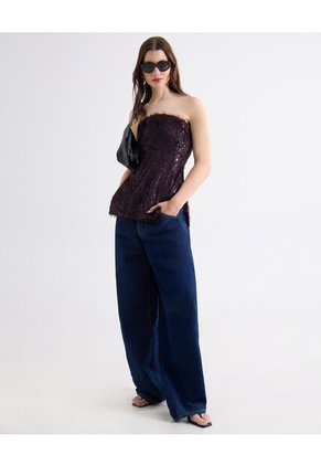 Blusa  Para Mujer Manga Sisa Color Negro Marca Seven Seven #28124141