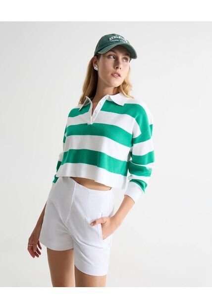 Saco Para Mujer Cuello Camisero Color Verde Marca Seven Seven #28330666