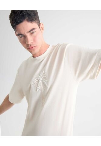 Camiseta Para Hombre Manga Corta Cuello Redondo Color Marfil Marca Seven Seven #45092697 Seven Seven