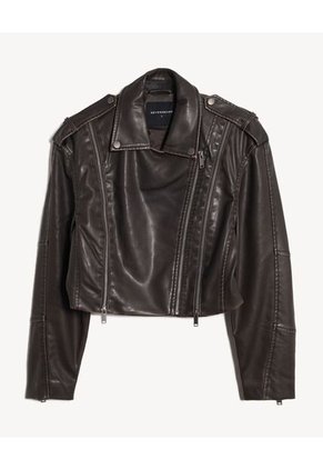 Chaqueta  Para Mujer Pu Color Café Marca Seven Seven #28081016