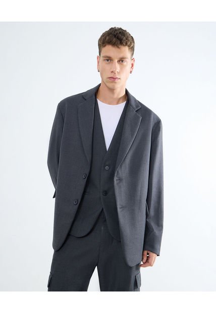 Blazer Para Hombre Blazer Color Gris Oscuro Marca Seven Seven #45400044