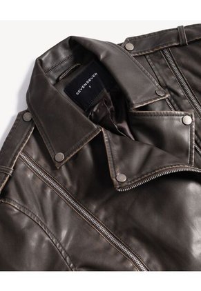 Chaqueta  Para Mujer Pu Color Café Marca Seven Seven #28081016