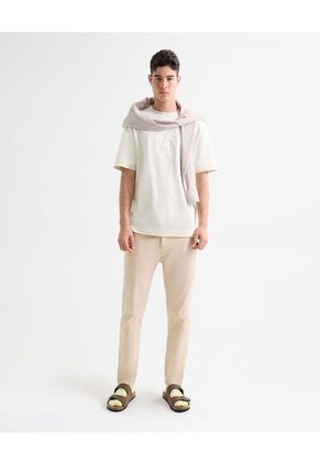 Camiseta Para Hombre Manga Corta Cuello Redondo Color Marfil Marca Seven Seven #45092697