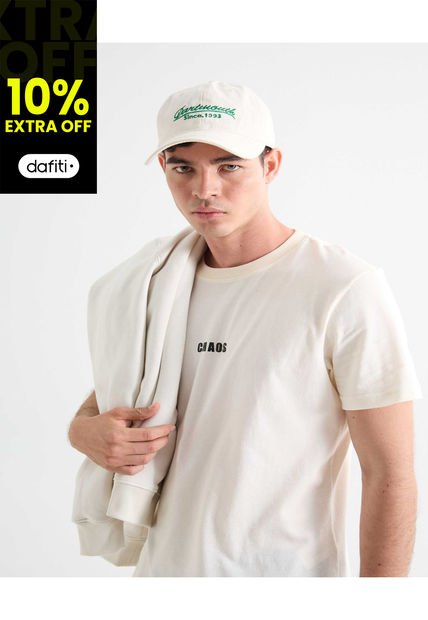 Camiseta Para Hombre Manga Corta Cuello Redondo Color Marfil Marca Seven Seven #45092661