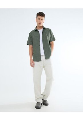 Camisa Para Hombre Manga Corta  Color Verde Oscuro Marca Seven Seven #45012060