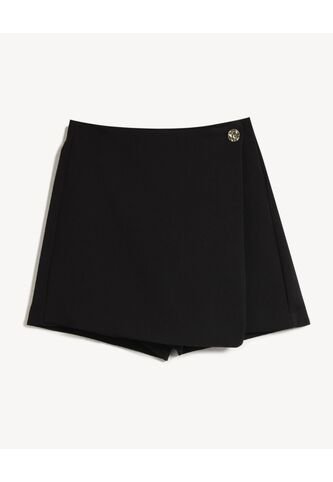 Falda Short Cruzado  Para Mujer Negro Seven Seven Seven Seven