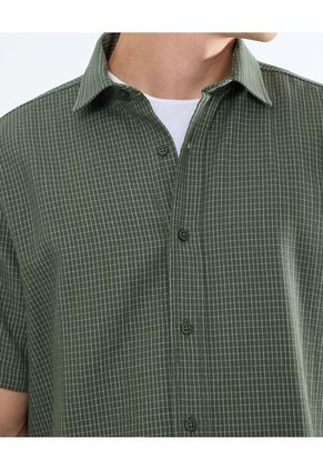 Camisa Para Hombre Manga Corta  Color Verde Oscuro Marca Seven Seven #45012060
