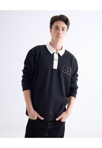 Buzo  Para Hombre Cuello Camisero Color Negro Marca Seven Seven #45060719 Seven Seven