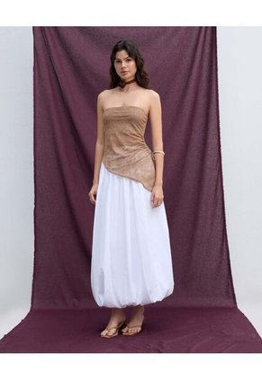 Falda  Para Mujer Largo Color Crudo Marca Seven Seven #28140986