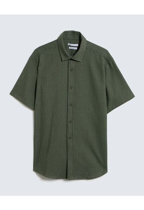 Camisa Para Hombre Manga Corta  Color Verde Oscuro Marca Seven Seven #45012060