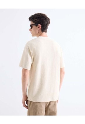 Camiseta  Para Hombre Manga Corta Cuello Redondo Color Crema Marca Seven Seven #45092846