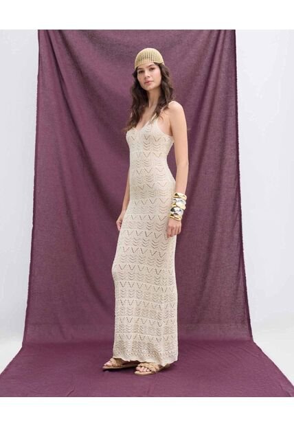 Vestido  Para Mujer M/Sisa Largo Color Crema Marca Seven Seven #28171472