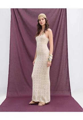 Vestido  Para Mujer M/Sisa Largo Color Crema Marca Seven Seven #28171472