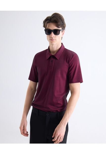 Polo  Para Hombre Cuello Maquina Sin Bolsillo Color Vino Marca Seven Seven #45110941